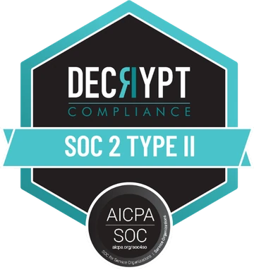 SOC 2 Type II, audited by Decrypt Compliance