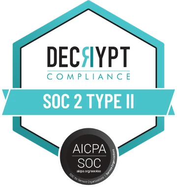 SOC 2 Type II, audited by Decrypt Compliance
